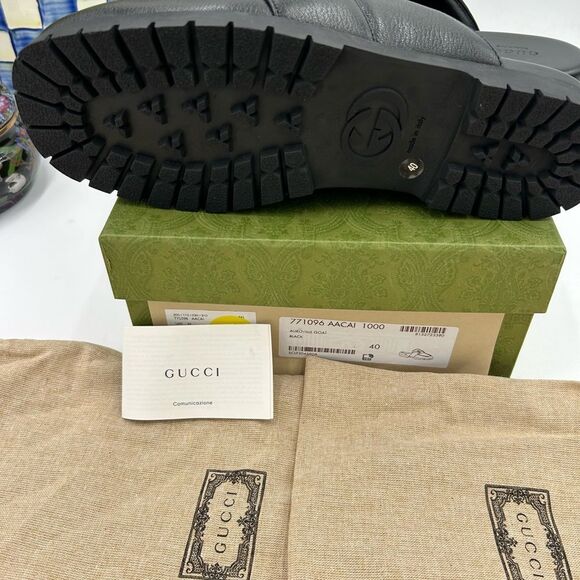 Women's Gucci , leather horse bit mules size 39.5 made in Italy - Picture 4 of 9